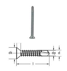 DIN 7504P CROSS RECESSED COUNTERSUNK SELF DRILLING